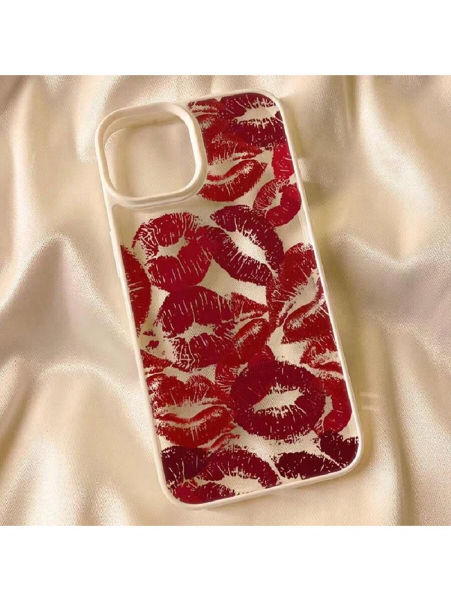 Red Lips Design Couple Acrylic Phone Case, Compatible With Iphone