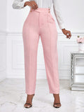 Lady Women's High Waist Tapered Suit Pants