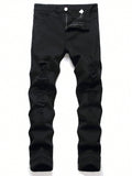Men'S Plus Size Distressed Straight Leg Jeans