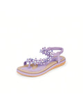 Haute Editon Women's Crystal  Bohemian Beaded Comfort Sandals