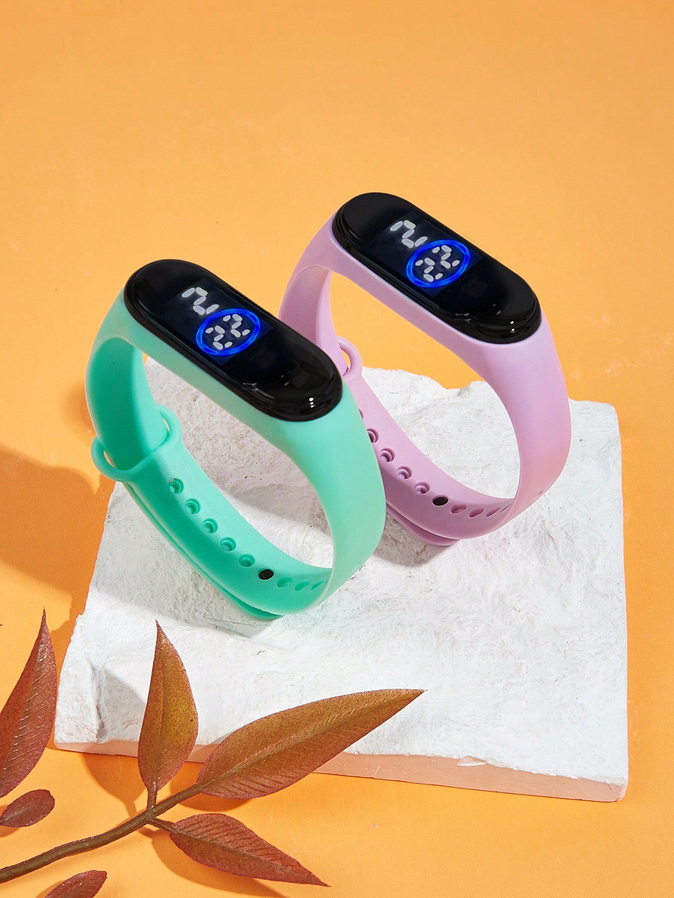 2pcs Kids' Watch Set, M4 Touch Screen Outdoor Sports Electronic Watch, Light Blue And Black