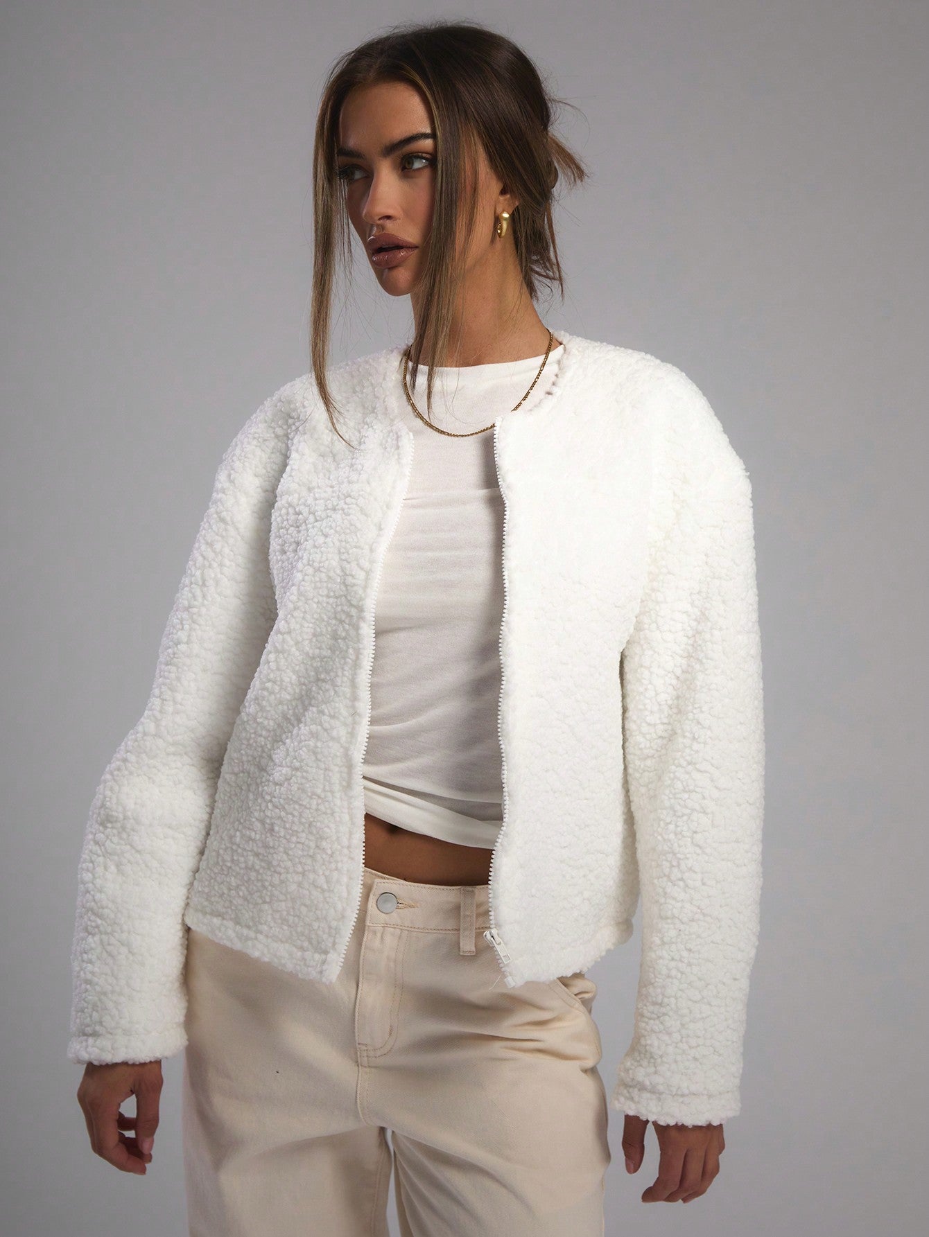 Borg Zip Through Jacket