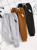 Young Boy 3pcs Dinosaur Patterned Sweatpants