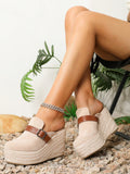 Women's Wedge Heel Shoes, Waterproof Platform Sandals, Half Slippers, High Heels, Summer