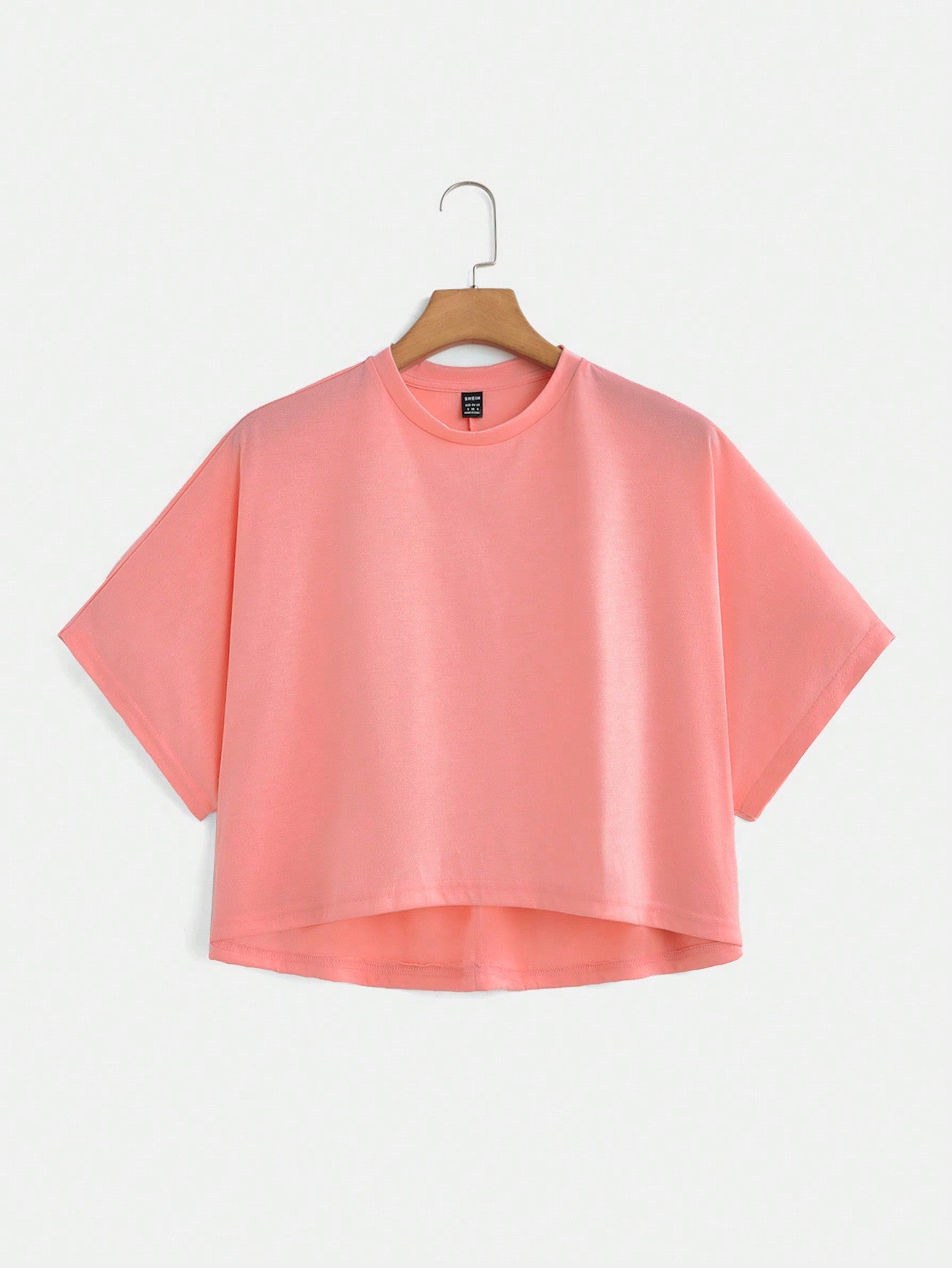 Women's Round Neck Cropped Knitted T-Shirt
