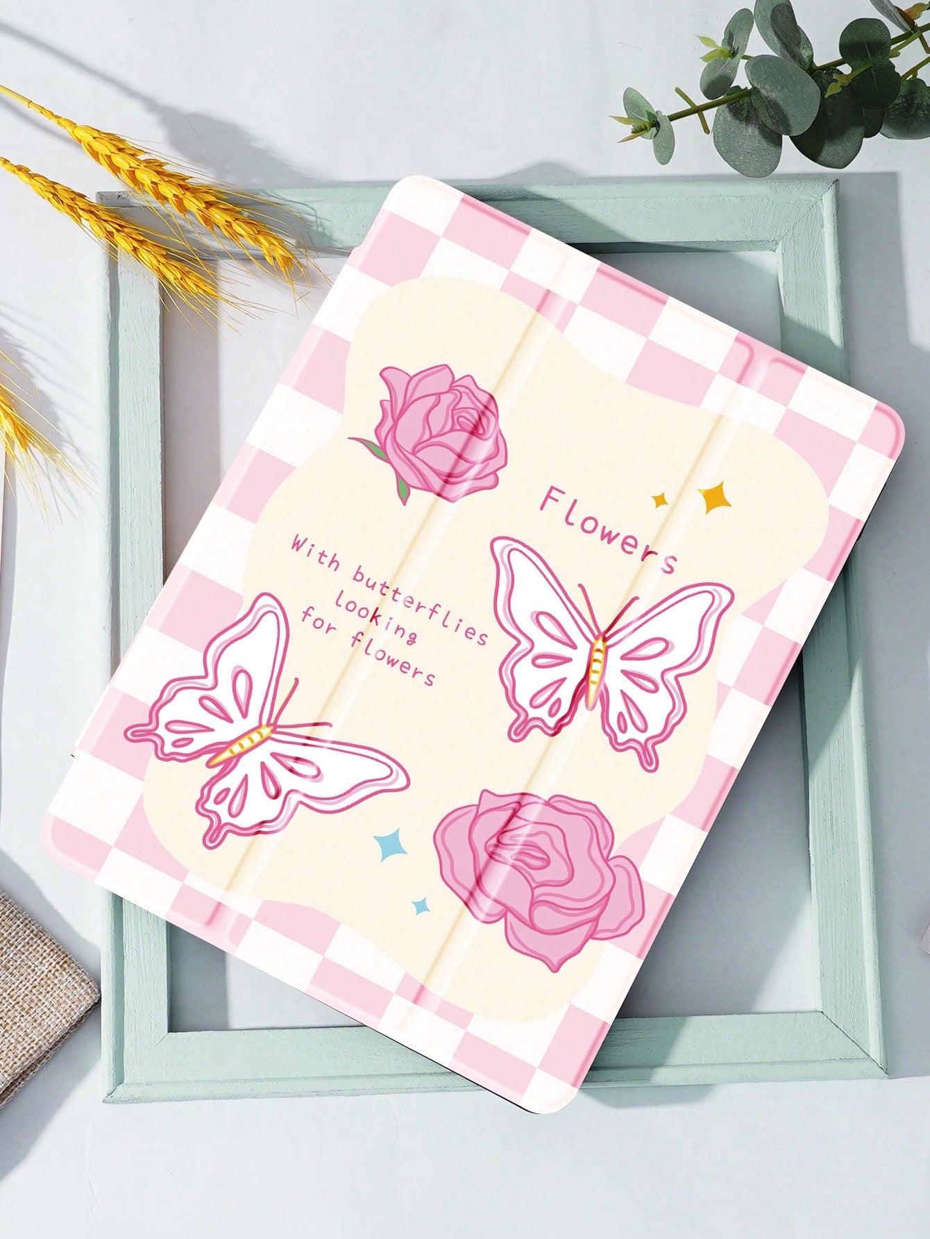 Flower Flowers Case Compatible With IPad New IPad Air4/5 10.9inch,Compatible With Huawei Metepad 11/ Tab/Xiaomi 5 Cover,With Pen Holder,Supports Automatic Sleep/Wake Lid