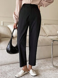 Solid Color Straight Suit Pants