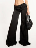 Slinky Low Rise Foldover Wide Leg Trousers