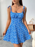 Ditsy Floral Printed Empire Waist Strappy Sundress