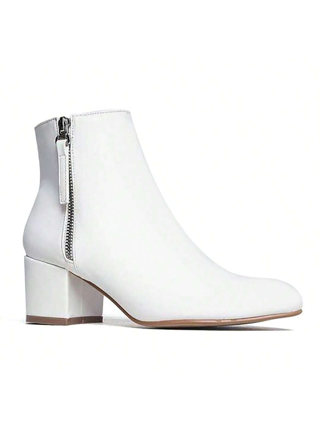 J. Adams ZUMA Booties - Womens Pointed Toe Ankle Boot Low Chunky Block Heel With Side Zipper - PU Leather Woman Boots Fashionable Stylish Trendy Comfortable Heeled Casual & Formal Wear In Ladies Footwear For Outdoor Autumn And Winter - Classic Chelsea Eas