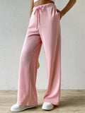 Solid Color Drawstring Waist Loose Fit Jogger Pants