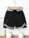 Young Boy Casual & Patchwork Design Sports Shorts