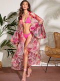 Haute Tropical Organza Ruffle Hem Kimono
