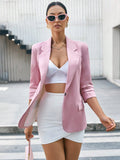 BIZwear Solid Color Notched Lapel Suit Jacket