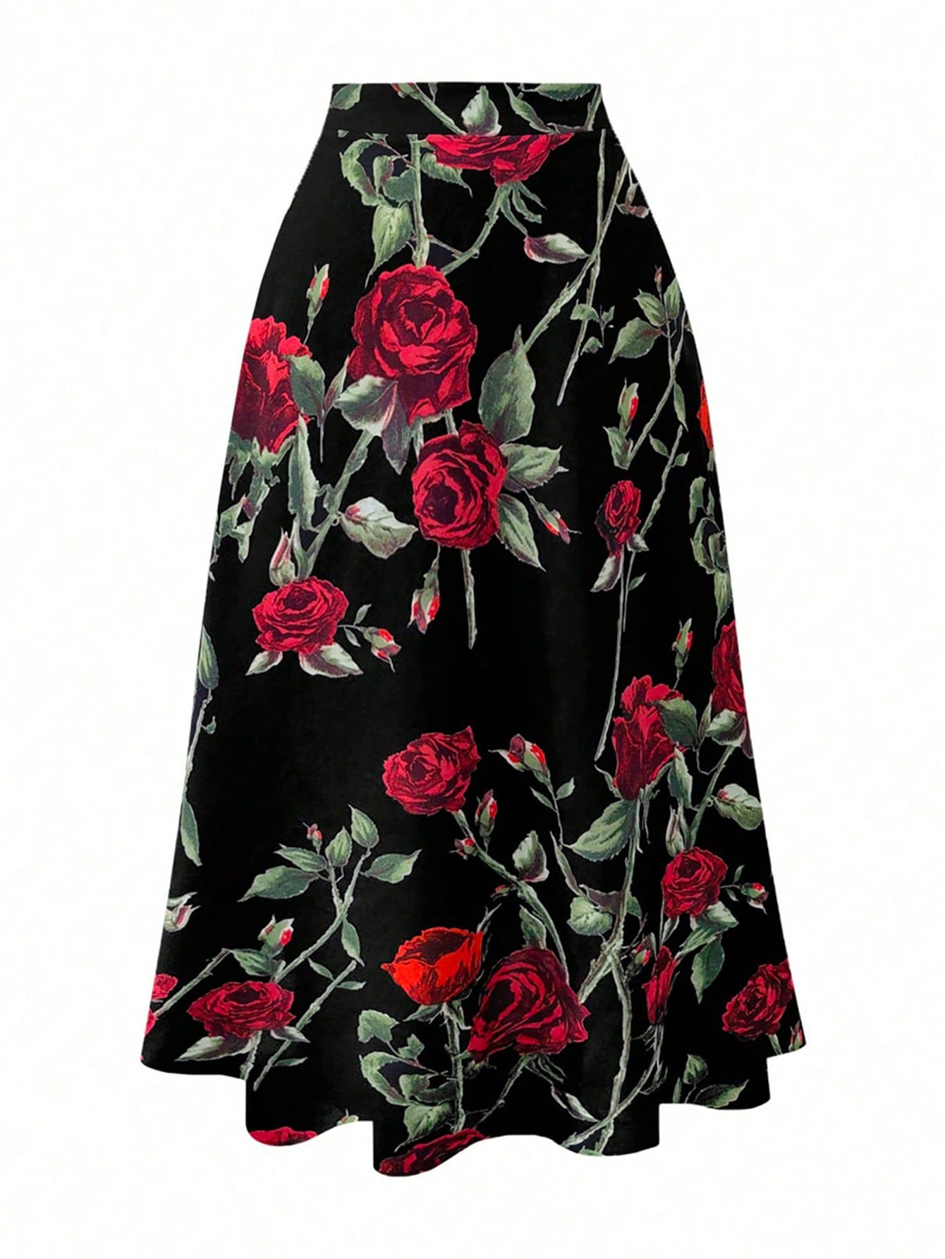 Women's Rose Print Skirt