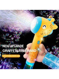 New Cartoon Giraffe Bubble Machine Children Fully Automatic Bubble Gun Bubble Out Of Multi-Colored Bubble Toys With Lights