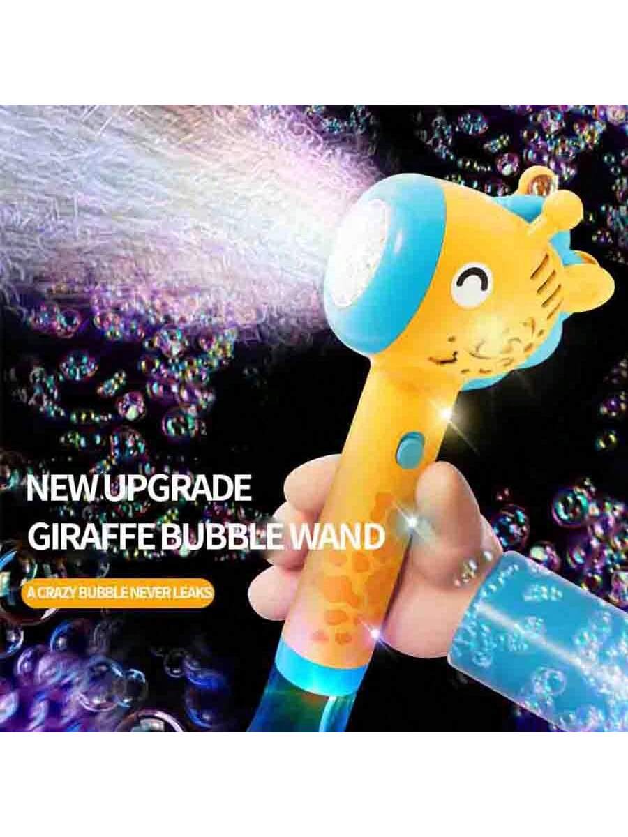 New Cartoon Giraffe Bubble Machine Children Fully Automatic Bubble Gun Bubble Out Of Multi-Colored Bubble Toys With Lights