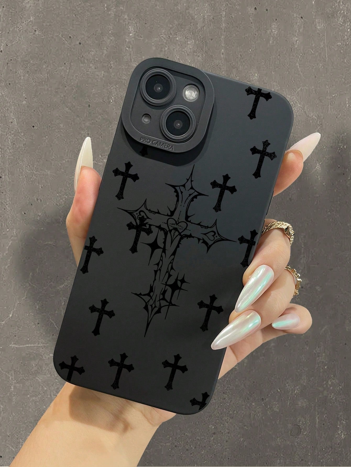 Cross Print Liquid Silicone Mobile Phone Case Full-Body Protection Shockproof Anti-Fall TPU Soft Rubber Case Compatible With IPhone11/12/13/14/15/15pro/15 Plus/15 Promax/7plus/8plus/X/Xs Max/Xr/11pro/12pro/13pro/14pro/12mini/13mini/11promax/12promax/13pro
