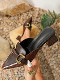 Fashionable Women's Peep Toe High Heel Chunky Heel Sandals
