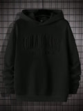 Men's Letter Print Hooded Sweatshirt, Casual