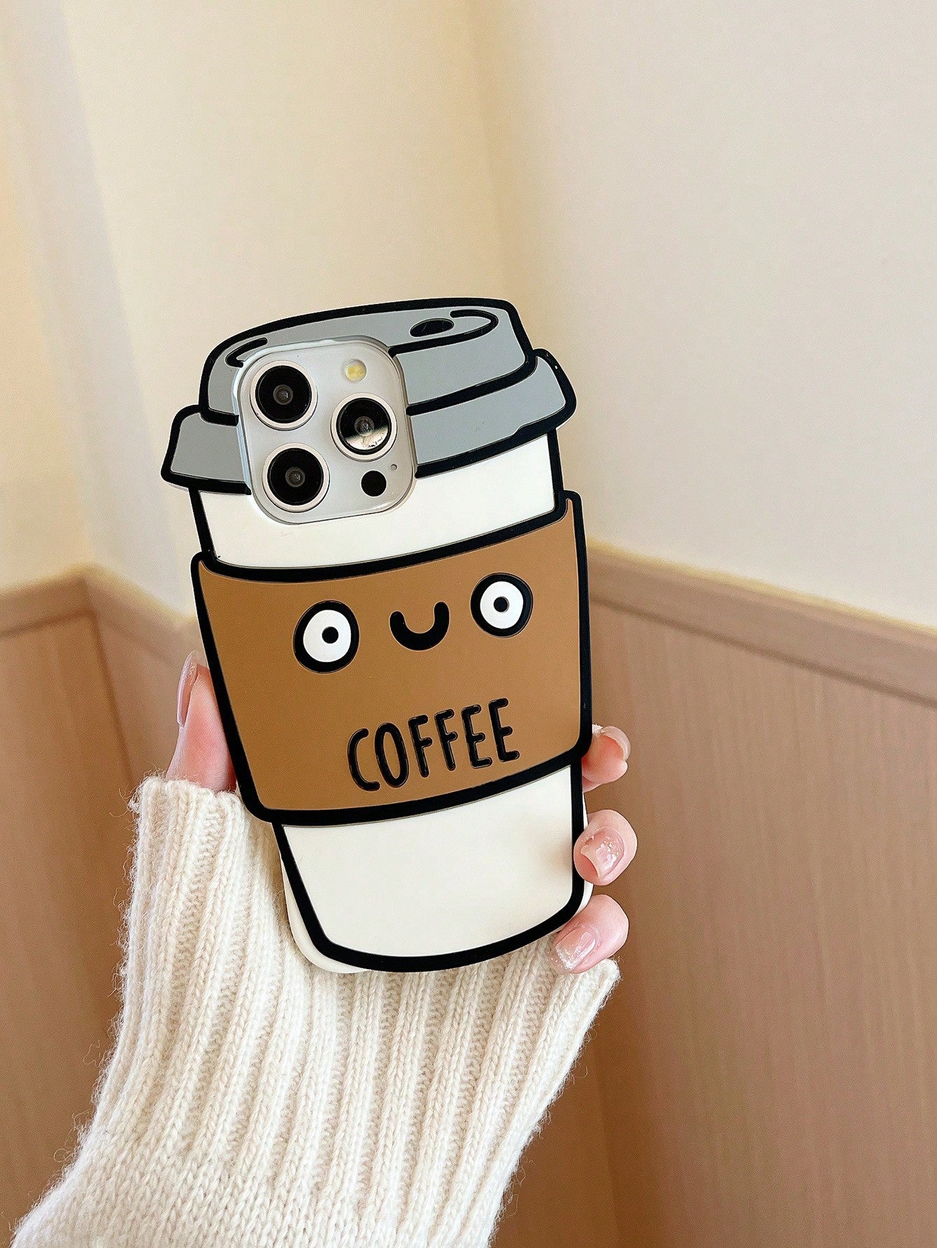 Funny New Arrival Coffee Cup Shaped Cartoon Style Soft Silicone Full Coverage Phone Case Compatible With IPhone 11/12/13/14/15 Pro Max