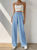 Frenchy Women's Casual High-Waisted Wide Leg Pants With Belt