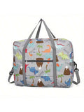 Large Capacity Foldable Travel Bag, Maternity Hospital Bag, Organizer, Portable Handbag With Simple Short Distance Pull Rod, Random Cut And Pattern Splicing Of Materials