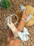 Women's High Heels Chunky Heel Sandals, Summer Weddings, White