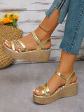 Girls' Summer Buckle Strap Wedge Platform Sandals