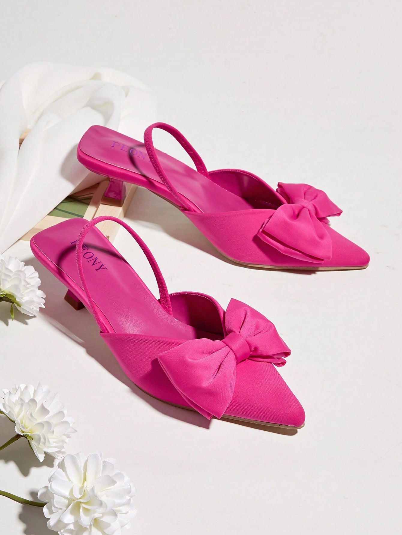 Women's Spring/Summer Comfortable Pointed-Toe High Heels With Bowknot Detailing