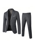 Men's Lapel Collar Business Suit Set For All Seasons