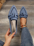 Women's Blue Fashion Foreign Trade Large Size Breathable Slip-On Comfortable Flat Shoes