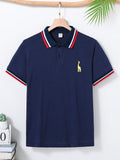 Teen Boy Colorblock Short Sleeve Polo Shirt For Summer