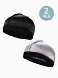 2pcs Children's Sleep Cap With Elastic Hair Band Wig Cap Baby Headband, Soft Breathable Comfortable + Hat