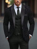 Men's Shawl Collar Geometric Print Long Sleeve Blazer
