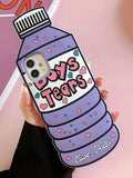 Cute And Funny Mineral Water Bottle Design Silicone Phone Case, Compatible With All Models Of Iphone 11/12/13/14/15 Pro Max, Creative Shockproof Full Protection Phone Cover