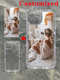 1pc Customized Diy Commemorative Soft Phone Case, With Transparent Full Protection, Covered With Personalized Sweet, Sexy, Fashionable And Cute Female Photos Compatible With IPhone