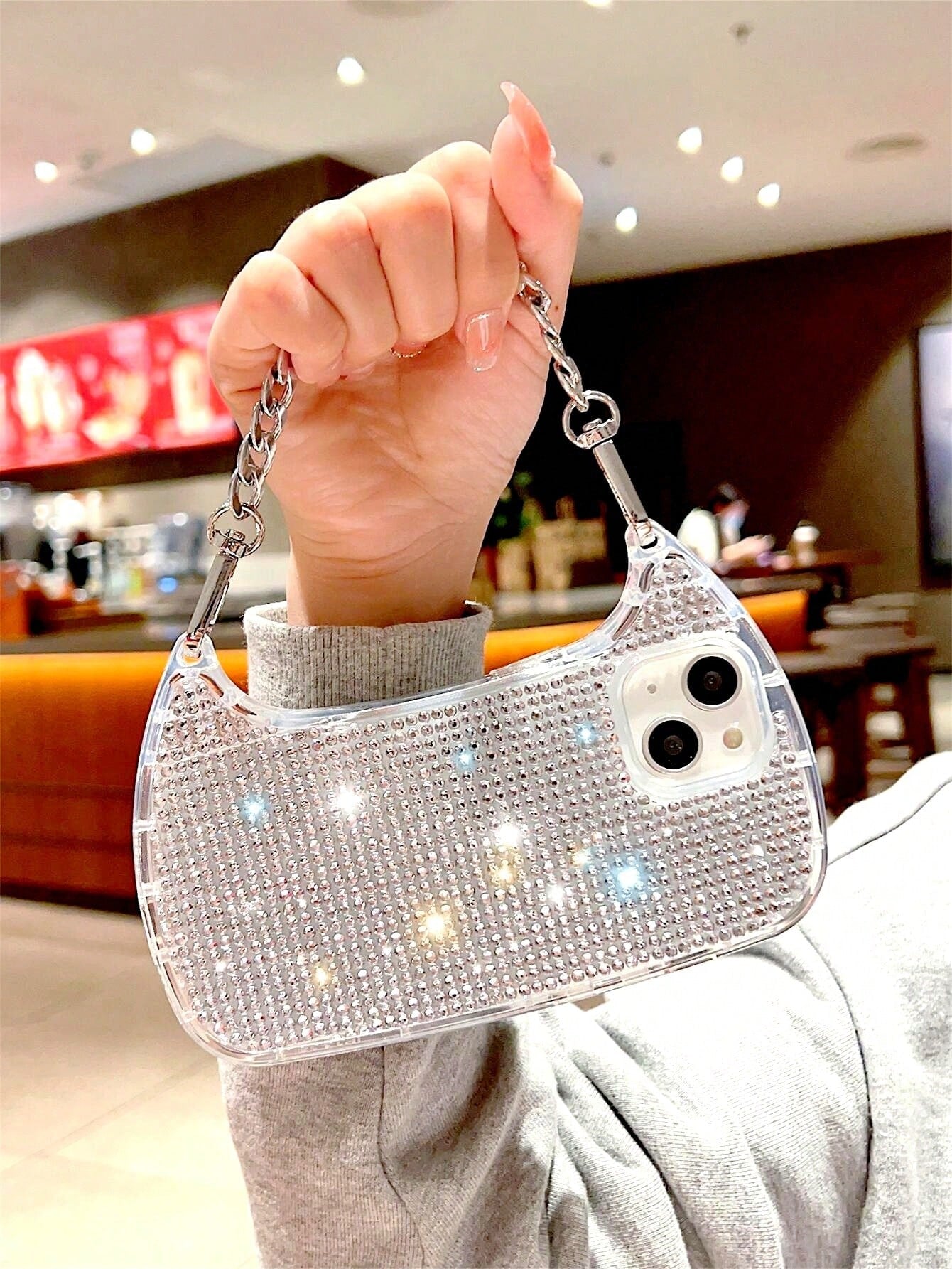 Rhinestone Decor Bag Design Phone Case Compatible With IPhone 11,IPhone 13,IPhone 14 Pro Max
