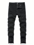 Teenage Boys' Fashion Slim Fit Brushed Jeans, All Seasons