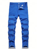 Teen Boy Fashion Washed Solid Color Denim Jeans