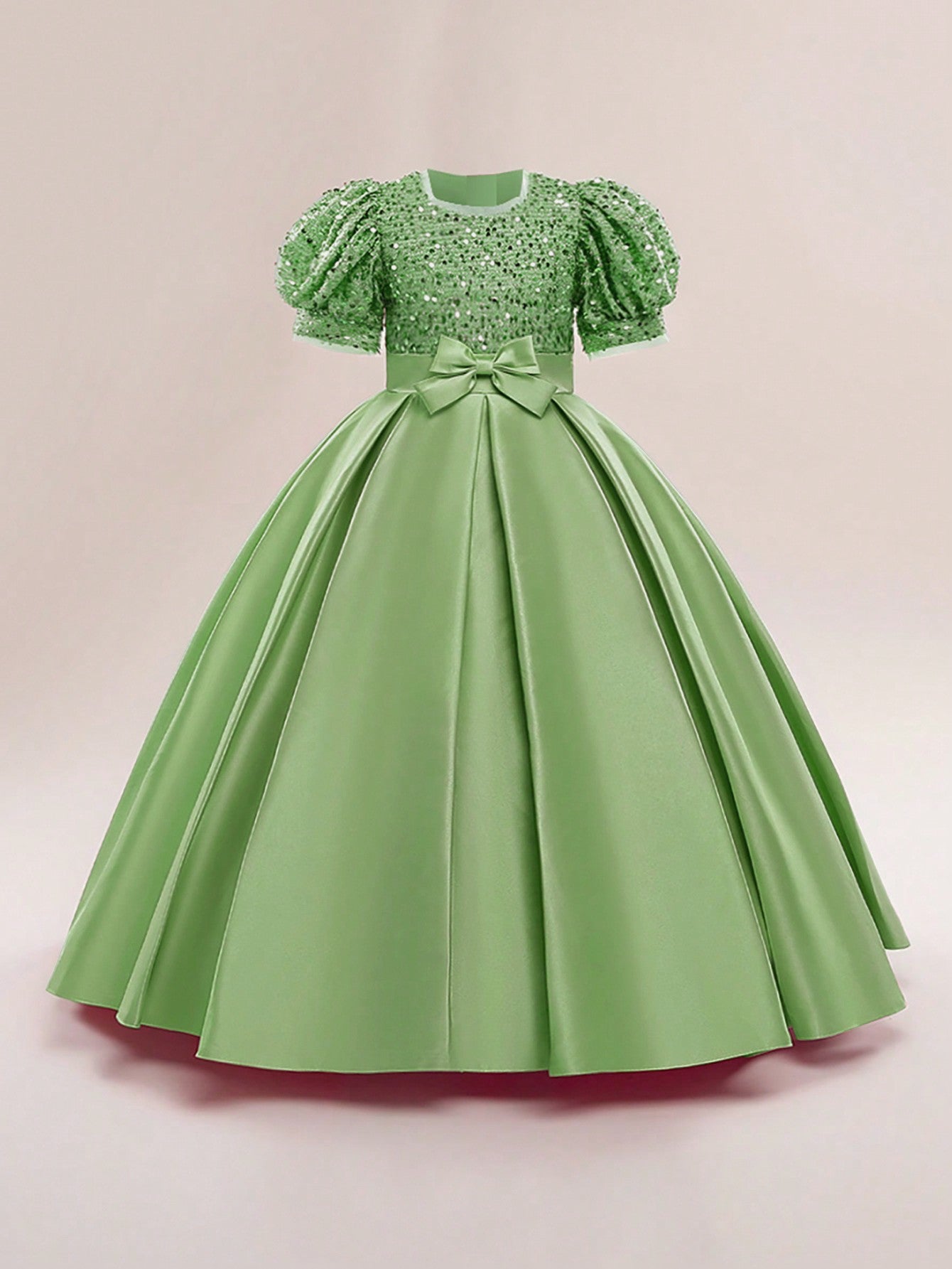 Tween Girls' Formal Long Dress Made Of Mesh, Satin And Sequins, Elegant And Gorgeous Dress Suitable For Parties, Hosting & Dinners