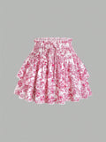 Women's High Waist Wrap Floral Skirt