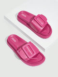 Cuccoo Women'S Fashionable Thick-Soled Pink Sandals With Large Buckle For Summer