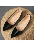 Women's Pointed Toe Fashionable Shallow Mouth Purple Flat Shoes For Outdoor Activities In Autumn With High-End Champagne, Versatile Red And Yellow Shoes, Comfortable Black Shoes