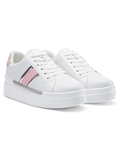 Comfyshoes Women's Platform Fashion Sneakers, Casual Lace Up Shoes With Arch Support