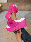 Women's Summer Floral Print Platform Wedge Sandals With Bright Colors