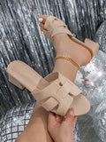 Women's Classic Mule High Heel Sandals. This Ladies' Sandal Is Made Of High-Quality Textured Material, With A Rounded Toe And A Square Heel. Its Classic Style Is Suitable For Various Occasions, Such As Festivals, Gatherings, Leisure, And Vacations. Reliab