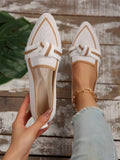 Women's Fashionable Breathable Slip-On Loafers, Comfortable Flat Shoes For Plus Size,