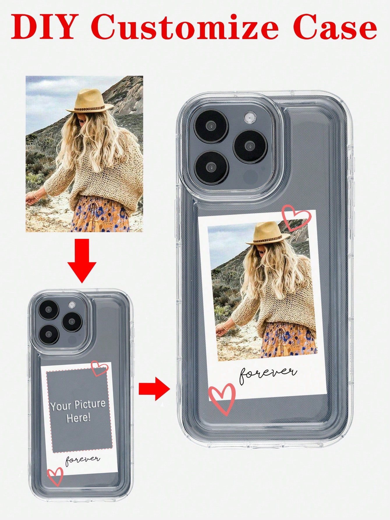 Custom Cute, Sexy, Personalized Everyday Life, Best Friend, Baby, Pet, Cartoon, Beach, Ditsy Floral, Lovely Photo Printed Full Coverage Anti-Fall Protective Tup Soft Case Compatible With IPhone 11/12/13/14/15 Pro Max