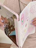 Electroplated Mirror Pink Flower Butterfly & Letters 2-In-1 3-Fold Tablet Stand For IPad Protective Case 10.2/Air4/Air5/Pro11/10th/10.9/9.7
